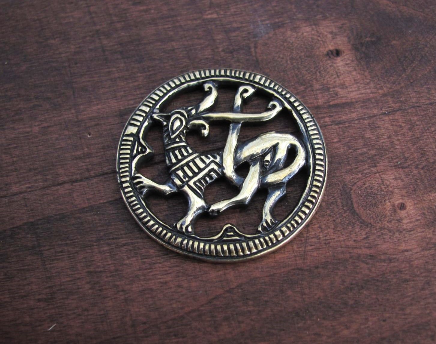 Norse Wolf / Wild Beast Necklace, Historical Scandinavian Artifact Inspired Artwork, casting in metals