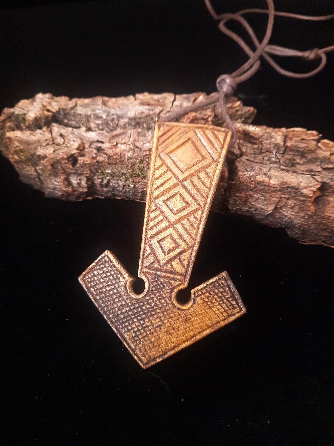 Hand-Carved Viking Odin Gungnir Spear Pendant Necklace - Talisman Jewelry Inspired by Norse Mythology
