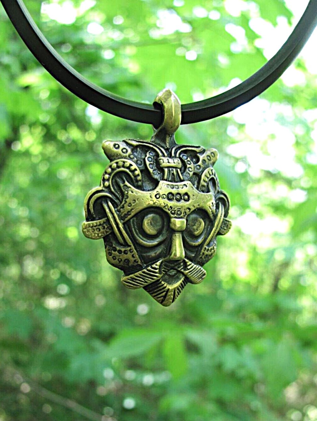 Handmade Viking God Odin Pendant, Historical Amulet from Gnezdovo replica, Bronze