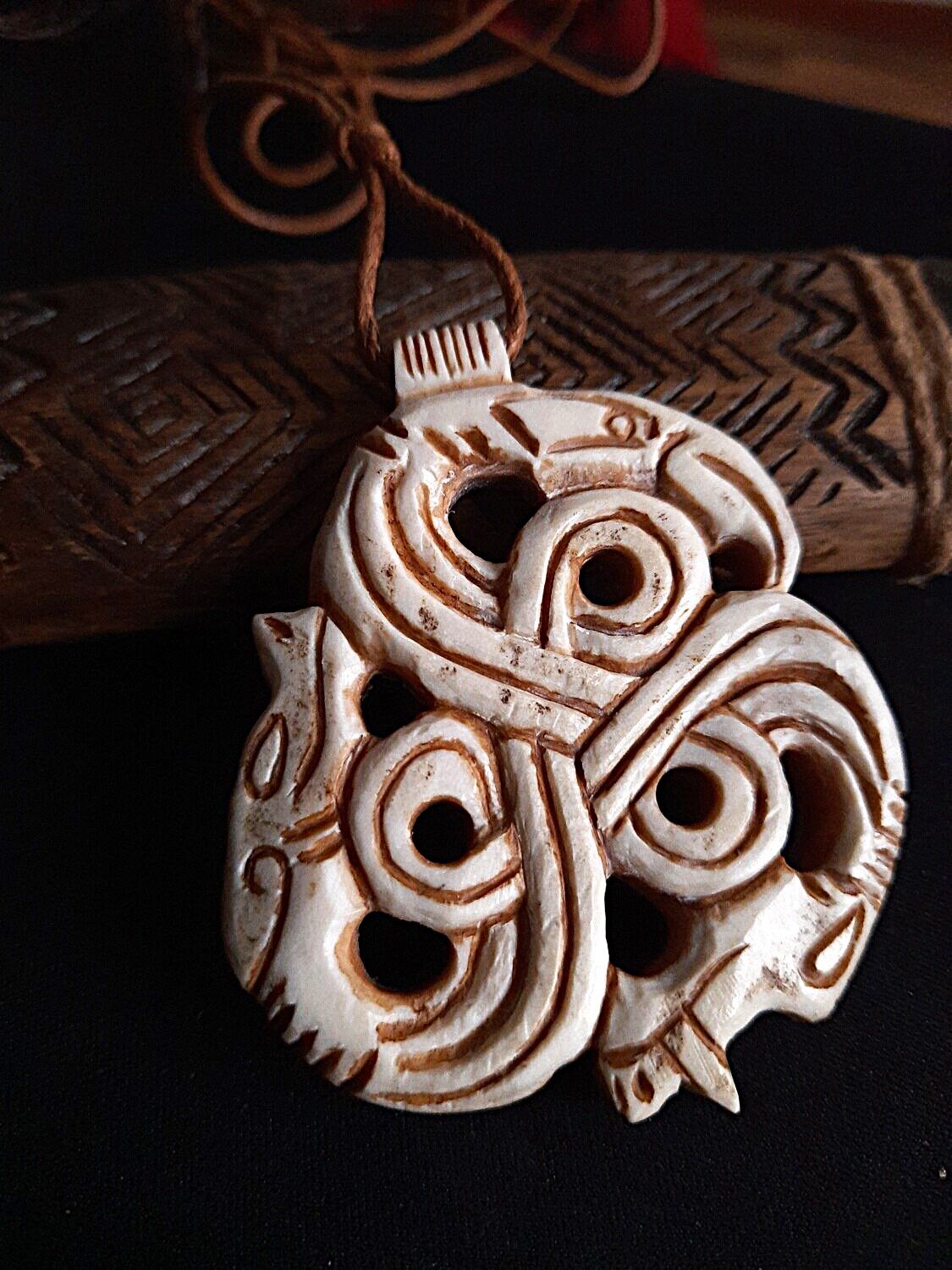 Viking Pendant Necklace: The Dragon, Odin's Raven & Wolf Head – Norse Mythology Jewelry