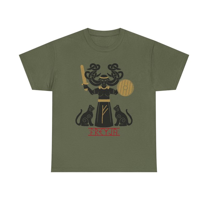 Copy of Wolf Berserker, Unisex Heavy Cotton Tee, Colors: Military Green, Sizes: L