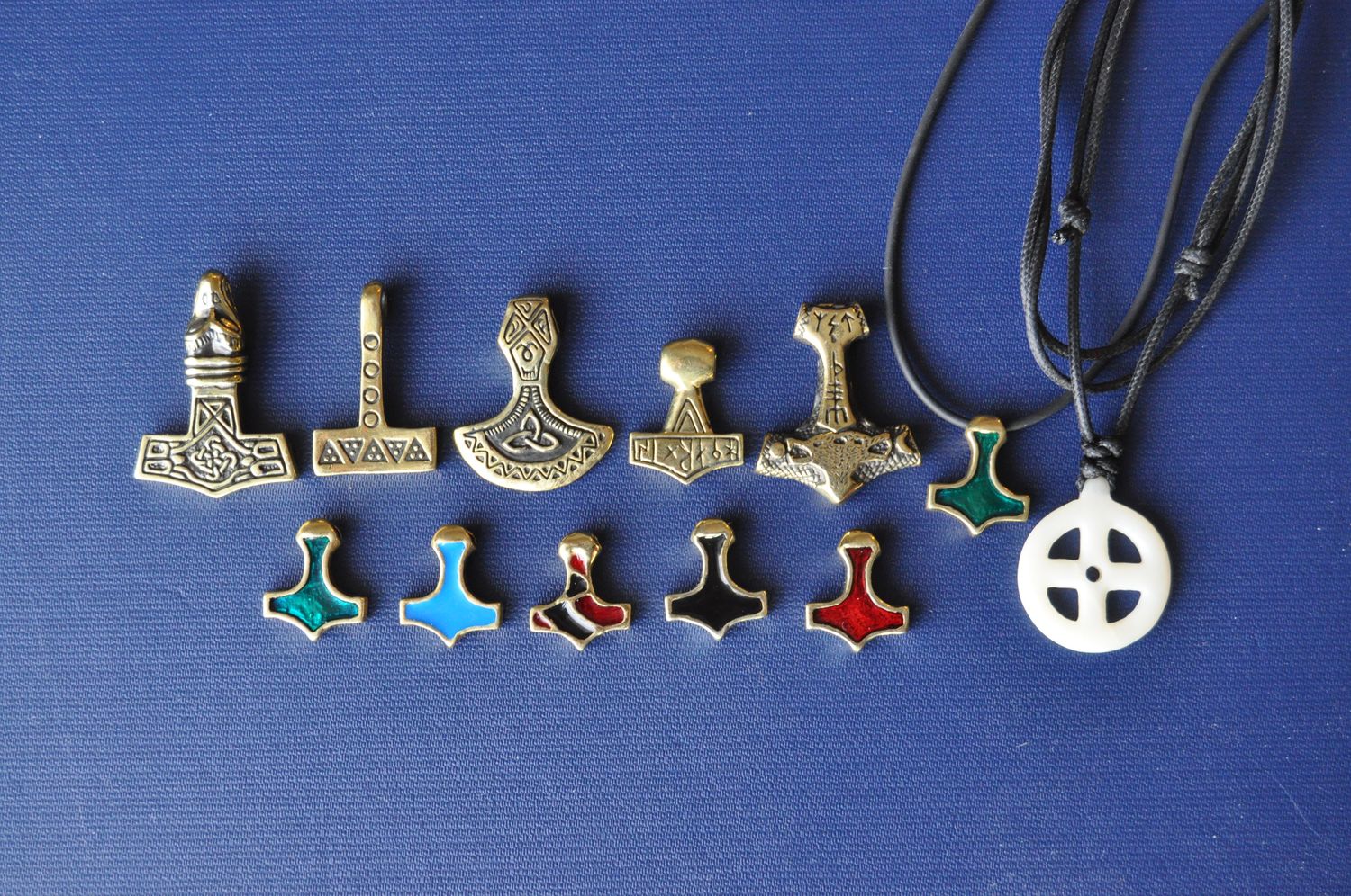Special Offer: Handcrafted Ukrainian Patriotic Mjolnir Pendant in Brass – Viking Thor's Amulet for Shieldmaidens and Warriors