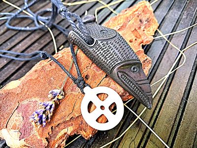 ​Yule Season Special Offer: Odin Raven / Dragon Pendant & Pagan Cross – Hand-Carved from Moose Antlers