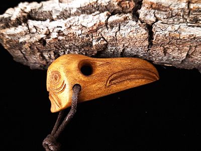 The Raven Skull and Odin Pendant: Hand-Carved Moose Antler Artifact – A Timeless Yule Gift