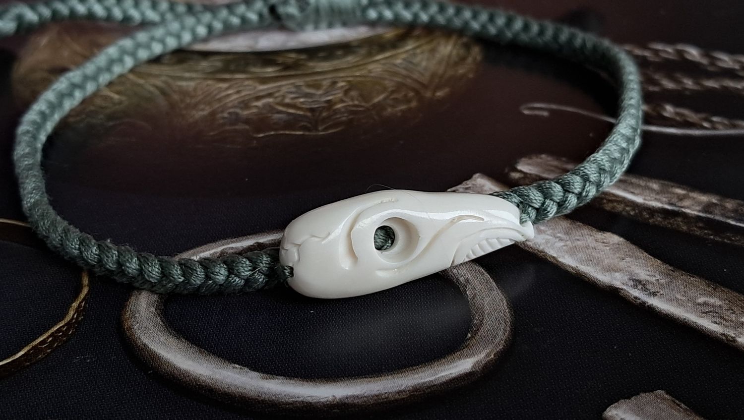 Handmade Odin Raven Skull Bracelet – Timeless Norse Elegance