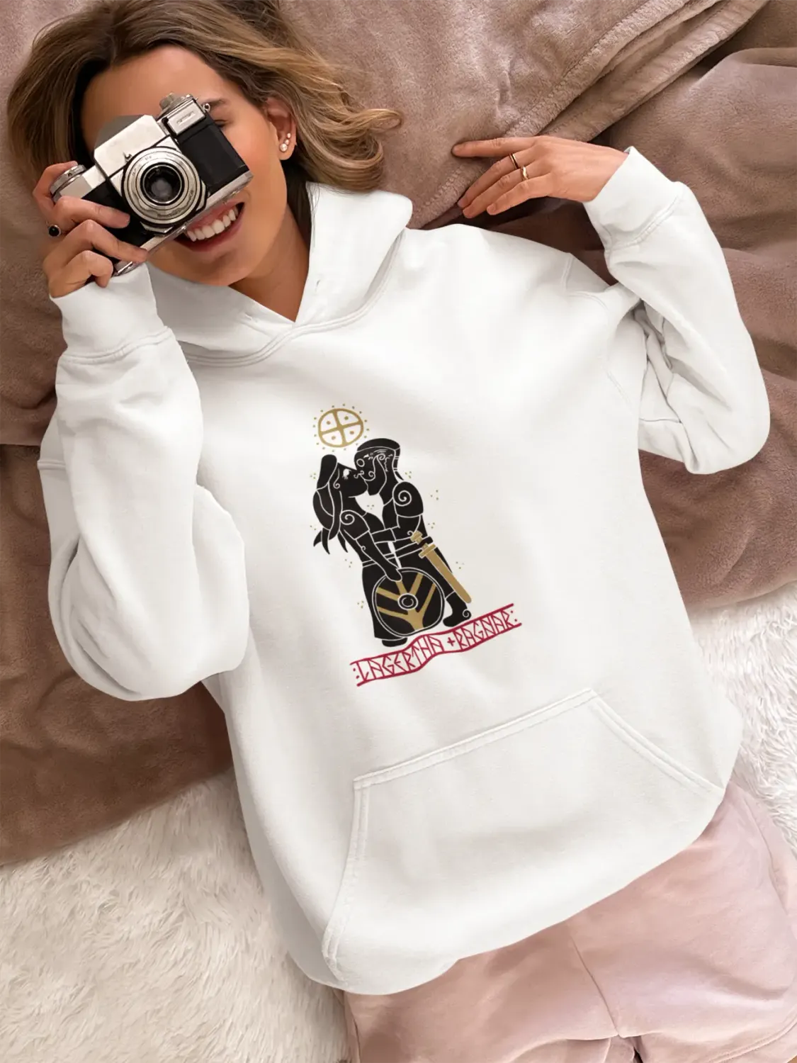 Lagertha & Ragnar Viking Love Story Hoodie – Unisex Hoodie for True Norse Warriors