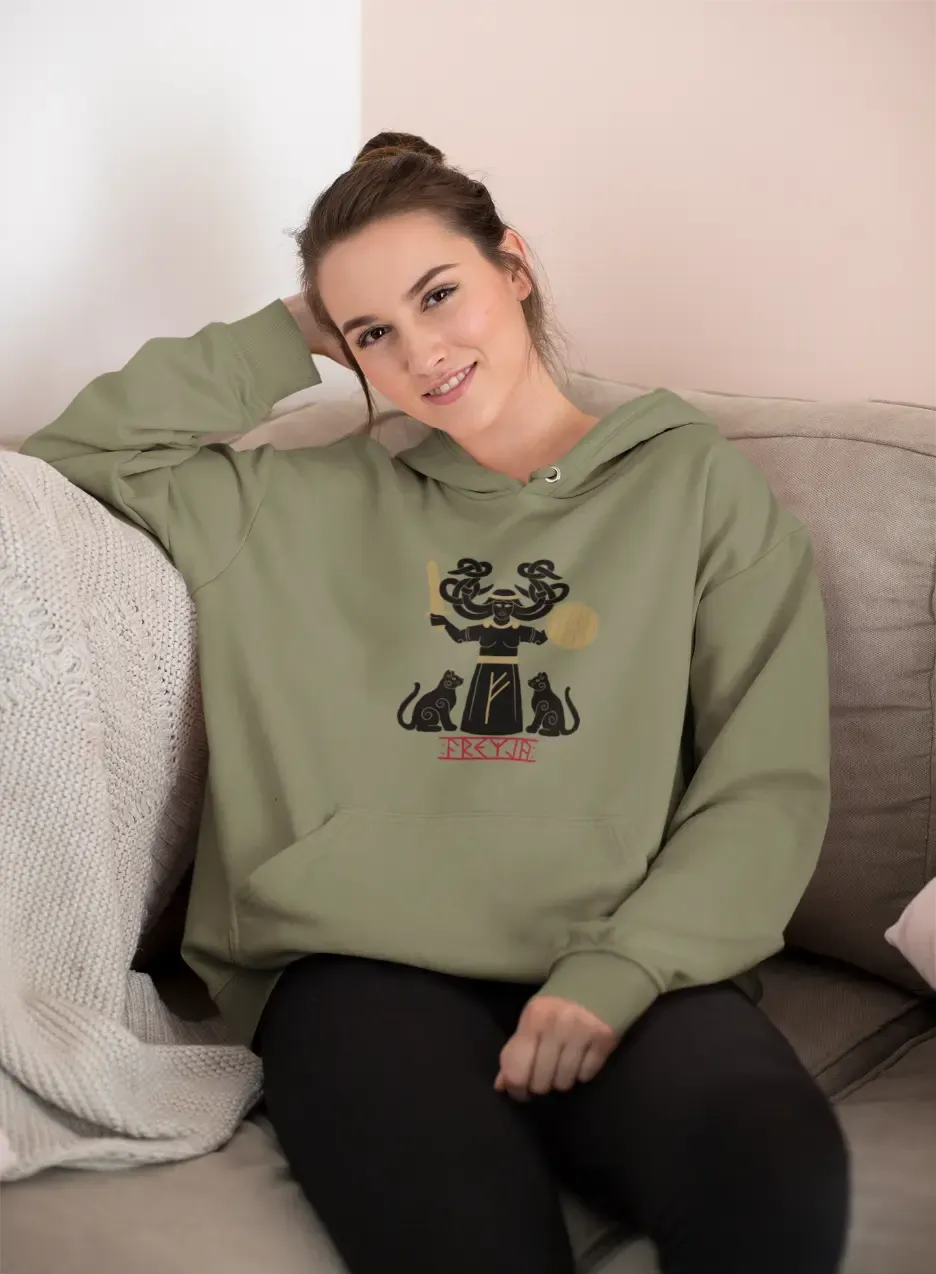Freyja Unisex Hoodie – Inspired by the Norse Goddess of Strength and Passion