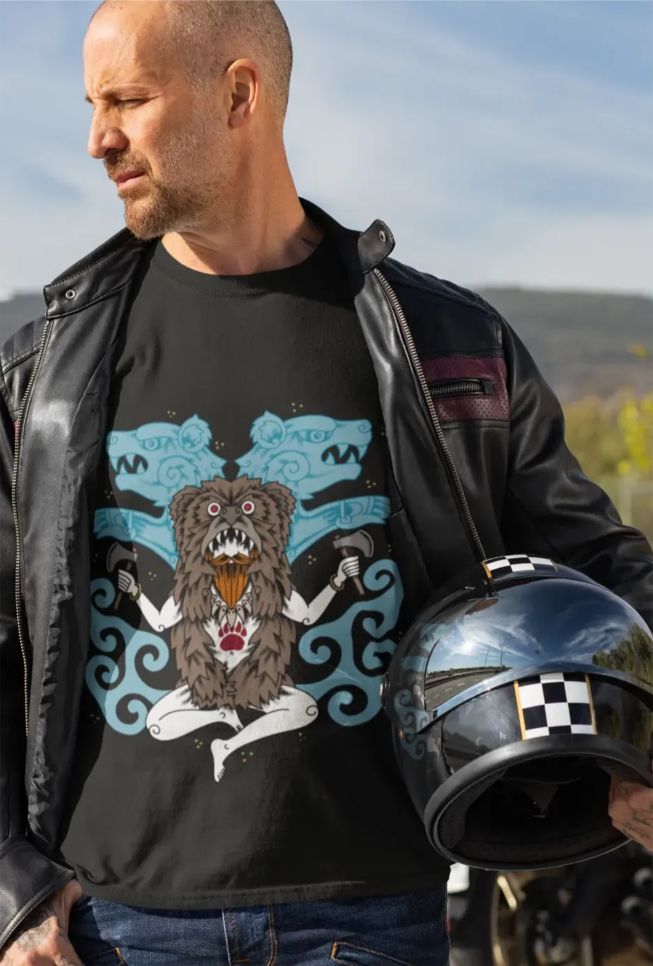Berserker Ritual – Viking Warrior in Bear Skin | LostRavn Unisex T-Shirt