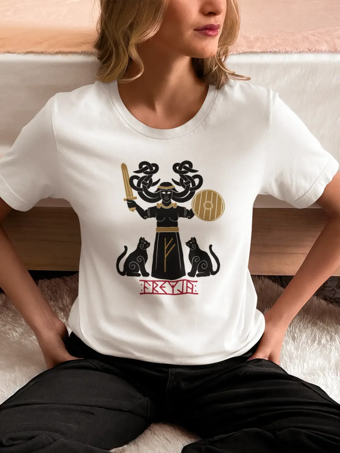 Goddess Freyja / Valfreyja Unisex T-Shirt – Norse Mythology Fashion for Viking Warriors, Shieldmaidens & Asatru Believers