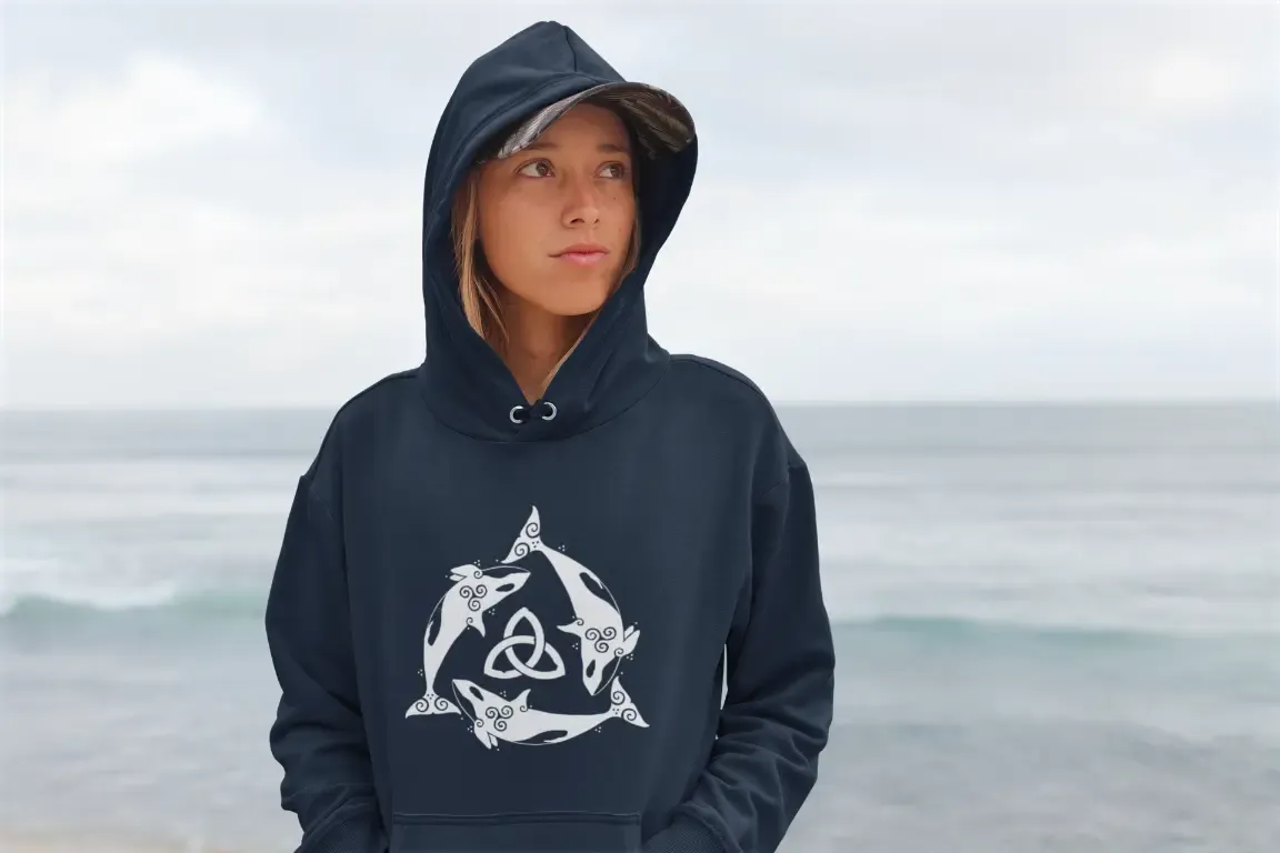Orca Celtic Knot Unisex Hoodie – Strength, Freedom & Connection