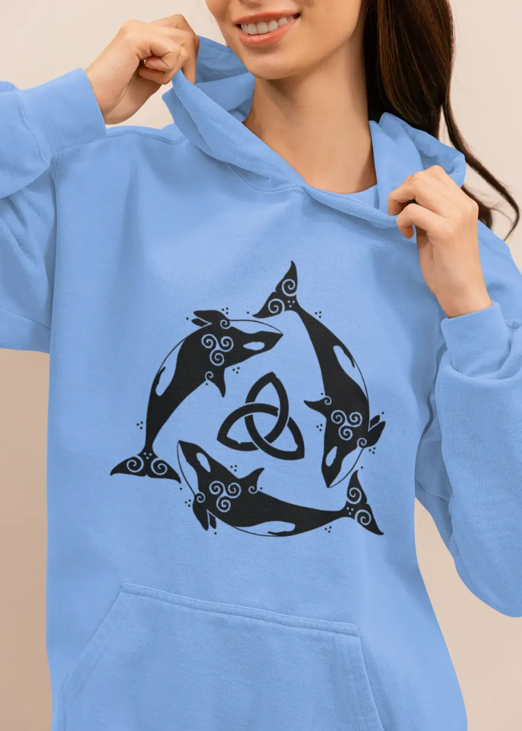 Celtic Orca Knot Unisex Hoodie – Strength, Unity & the Ocean’s Spirit