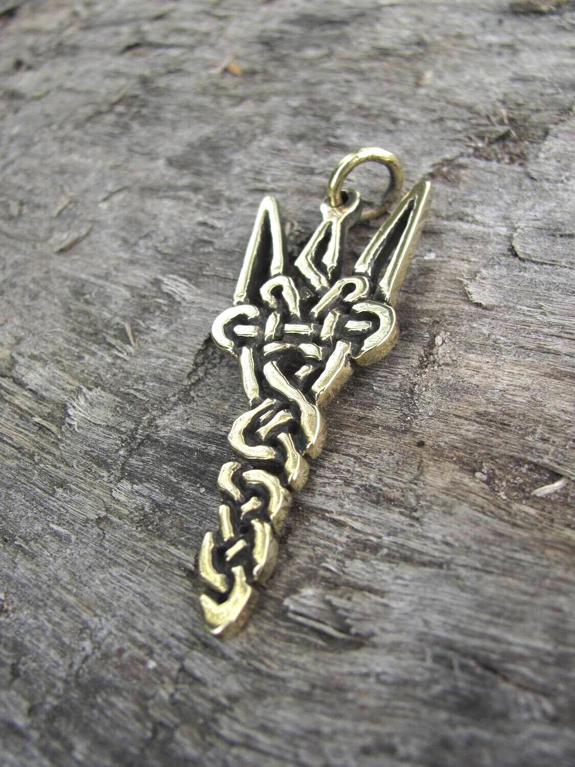 Trident Pendant – Ukrainian Tryzub, Handmade from Military Cartridges