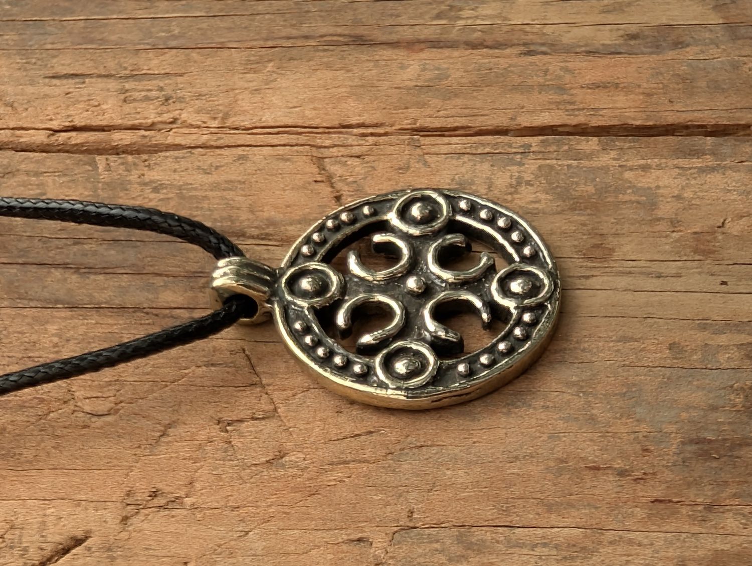 Hand-cast Viking Shield Pendant with Hot Enamel