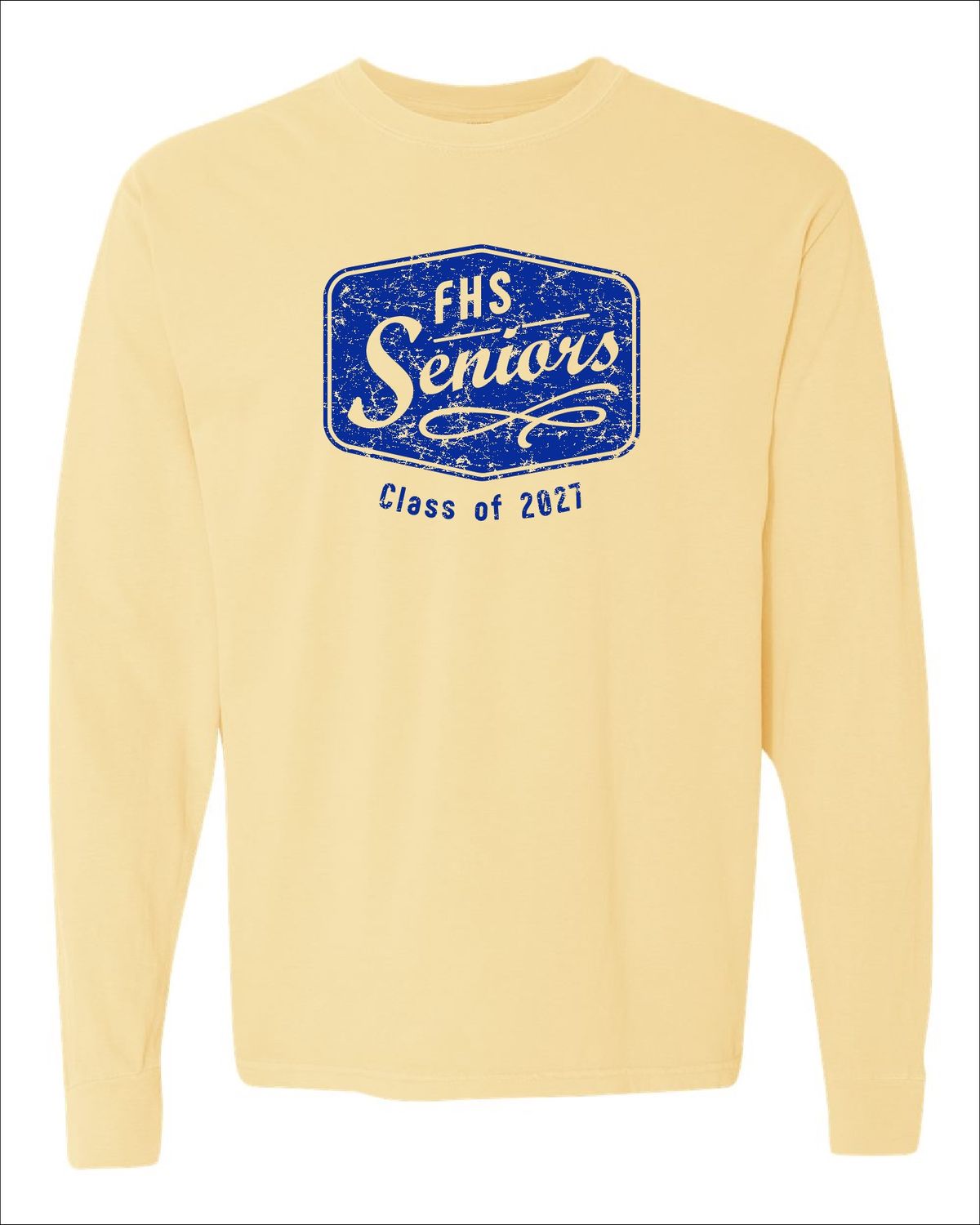 FHS Class of '27 Long sleeve Tee-Comfort Colors Butter Yellow