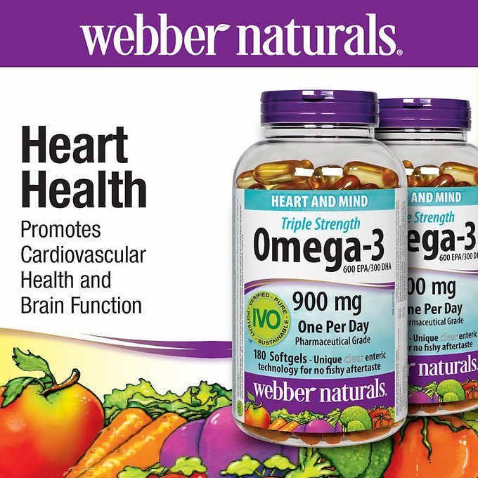 webber naturals® Triple Strength Omega-3 900mg -- 2 x 200 Softgels  兩瓶，包括運費，5-8 星期到香港