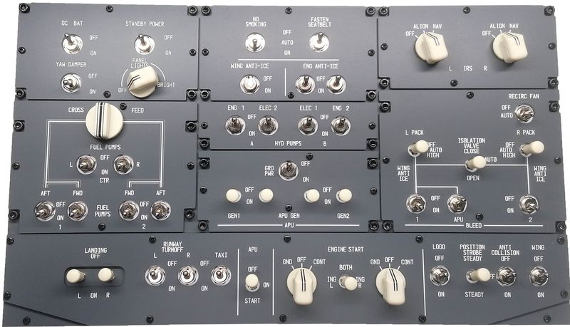 737 Input overhead panel V5