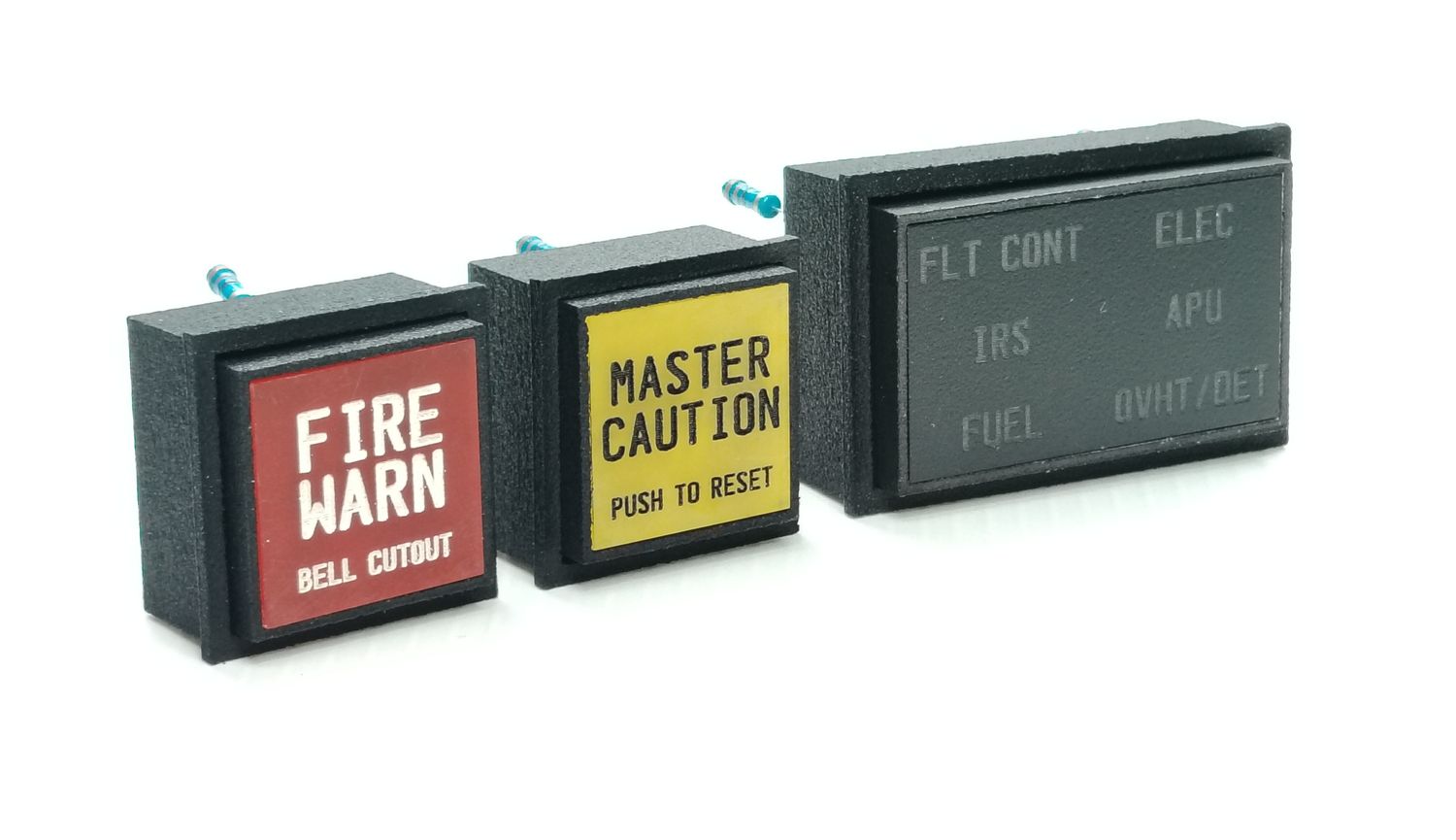 Master caution, Fire warning and Sixpack recall