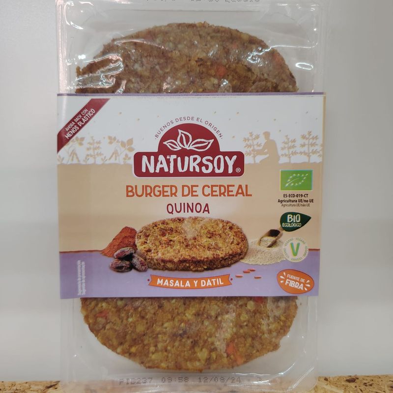 Cereal Burger quinoa, masala y dátil