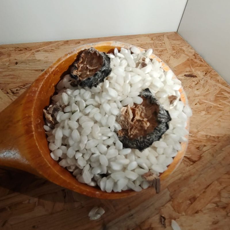 Risotto de calabacín y  boletus