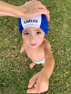 GORRO NATACIÓN personalizado con Nombre de 0 a 6 años