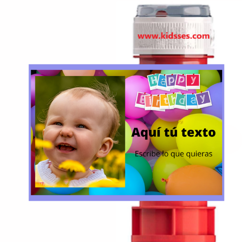 Pompero PERSONALIZADO CUMPLEAÑOS &quot;líquido incluido&quot; Mod. happy