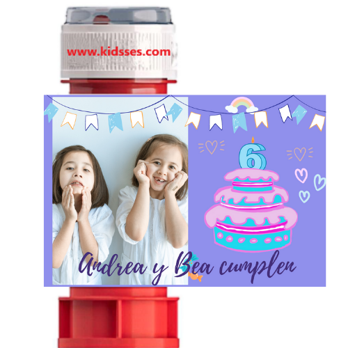 Pompero PERSONALIZADO CUMPLEAÑOS &quot;líquido incluido&quot; mod. Pastelito