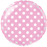 Globo con Texto Redondo topos rosa 