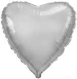 Globo con Texto Corazón plata metalizada brillante