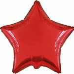 Globo con nombre o frase Estrella Rojo Metalizado Brillante 45cm