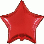 Globo con Texto Estrella Roja Metalizada
