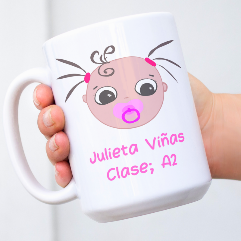 Taza para niños personalizada Pink Babe (BPA Free)