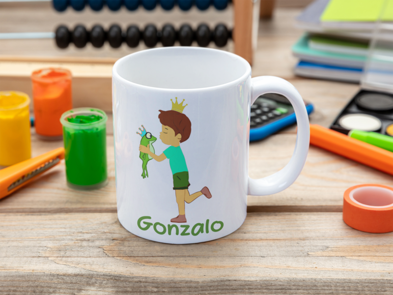 Taza para niños personalizada  (BPA Free) La ranita y el niño