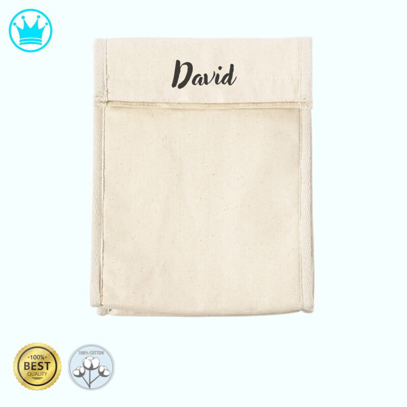 Bolsa térmica porta alimentos personalizada 100% algodón 19x32cm