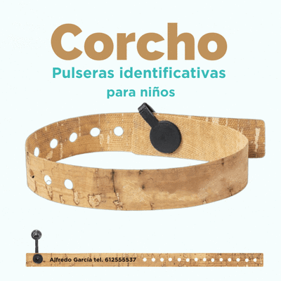 Packs 3-6-9 pulseras identificativas de corcho ECO
