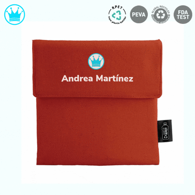 Porta snacks personalizado ecológico 17x17cm rojo