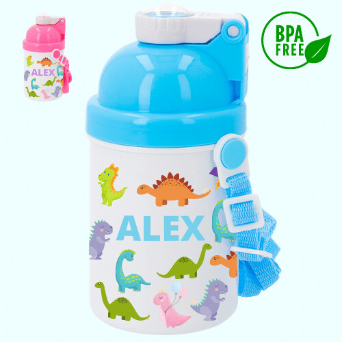 Botella personalizada infantil con Dinosauros BPA free