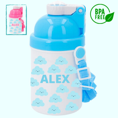 Botella personalizada infantil con Nubes azules BPA free