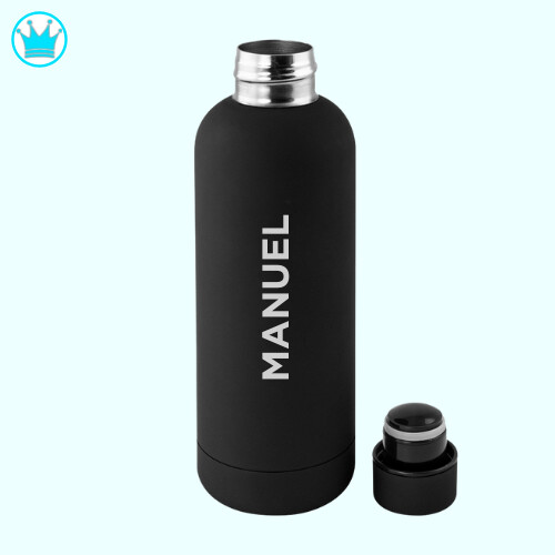 Botella térmica acero inoxidable negra BPA FREE 500ml
