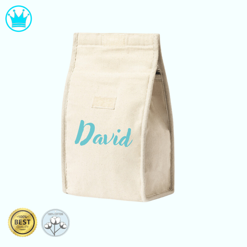 Bolsa térmica porta alimentos personalizada 100% algodón 19x32cm