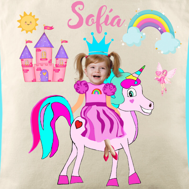 Totebag Eco personalizada con fotomontaje princesa 35x36cm