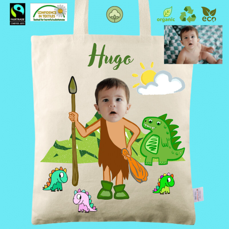 Totebag Eco personalizada con fotomontaje Dinosaurios 35x36cm