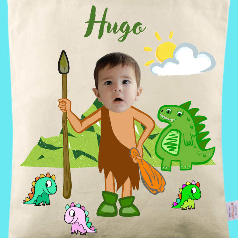 Totebag Eco personalizada con fotomontaje Dinosaurios 35x36cm