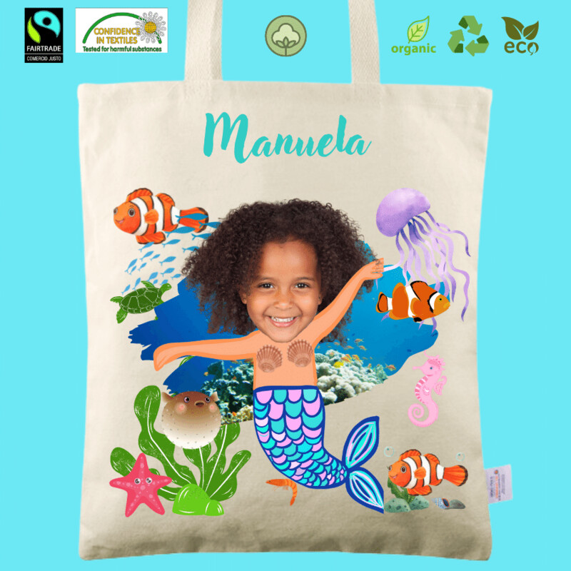 Totebag Eco personalizada con fotomontaje Sirena 35x36cm