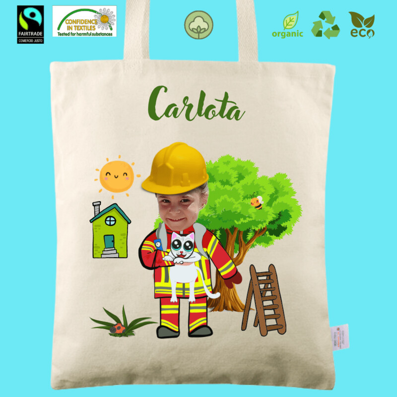Totebag Eco personalizada fotomontaje Bombero 35x36cm