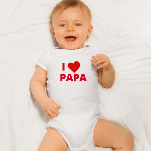 Body bebé Algodón Blanco Manga larga I Love Papa