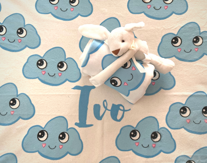 Manta peluche con nombre conejita Rosita