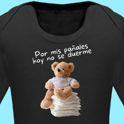 Body bebé personalizado Por mis pañales hoy no se duerme