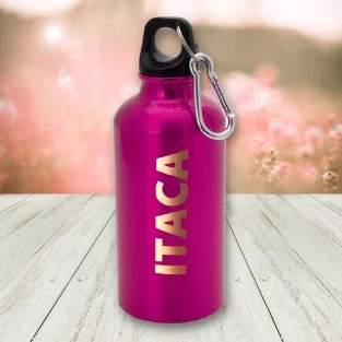 Botella aluminio con mosquetón 500ml