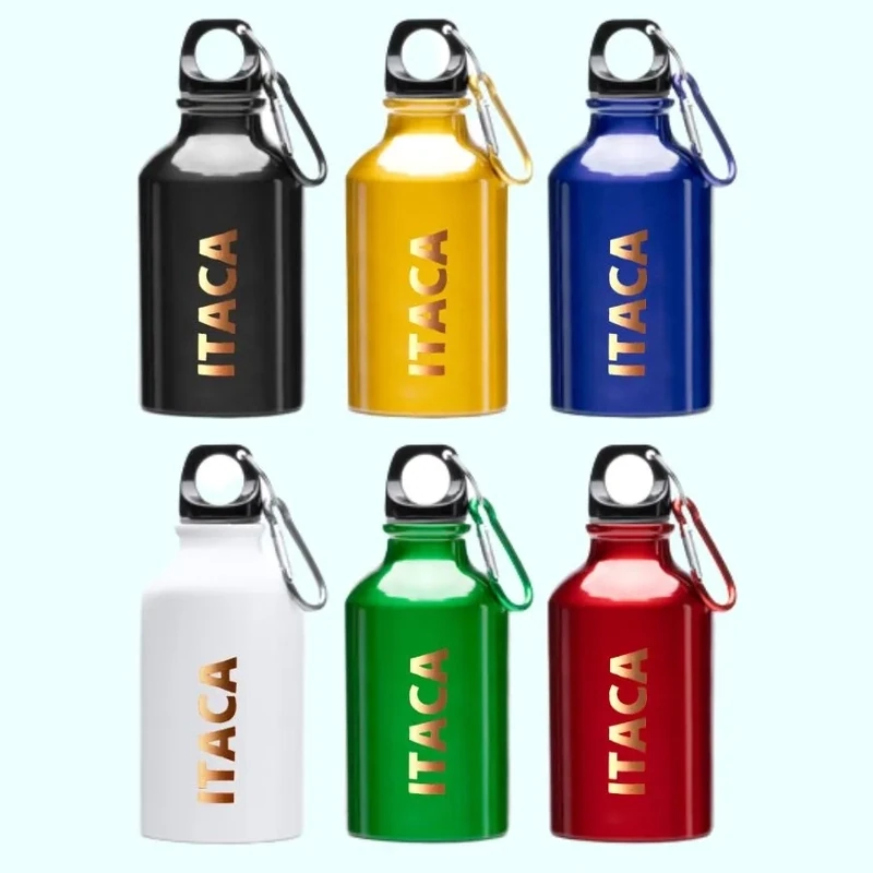 Botella aluminio con mosquetón 330ml