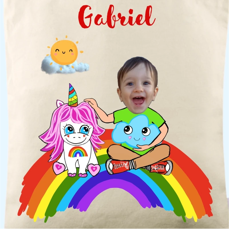 Totebag Eco personalizada con fotomontaje Arcoíris 35x36cm